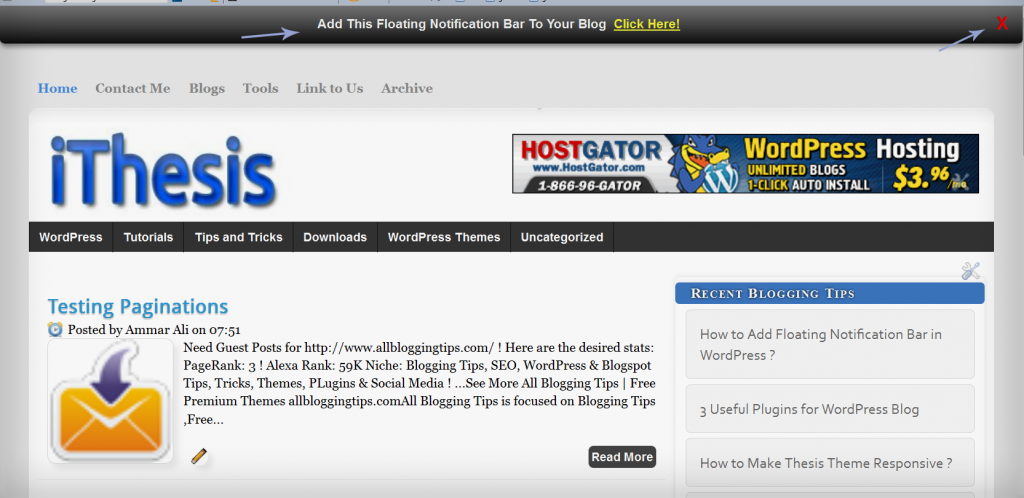 Blogger floating notification bar copynotification 