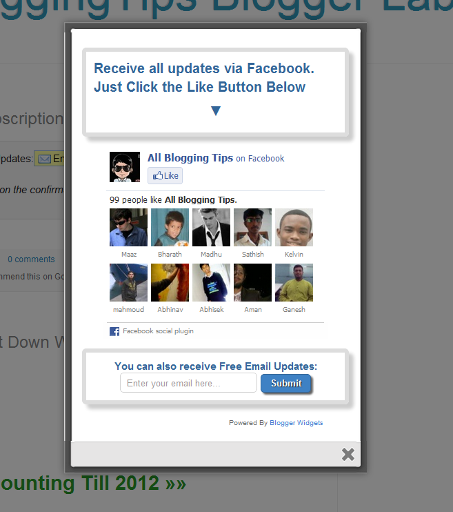 jQuery Popup For Facebook Like Box