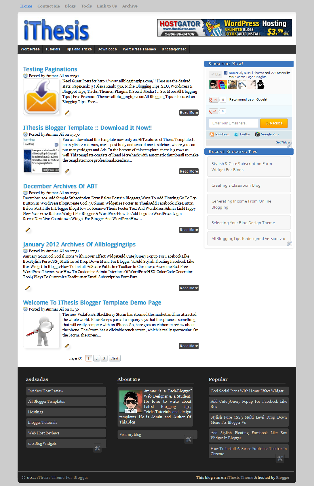 iThesis Theme For Blogger