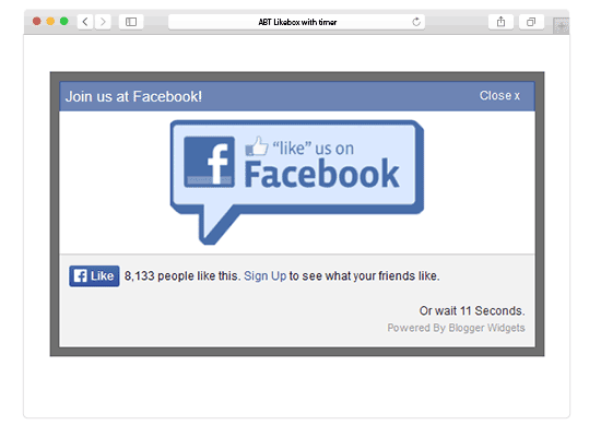 FACEBOOK LIKE BOX WITH TIMER