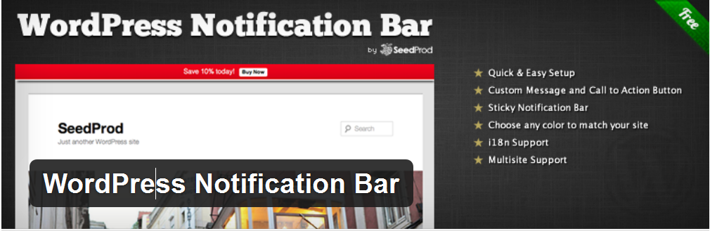 add notification bar in wordpress