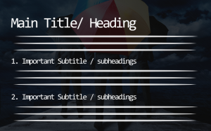 Sub Headings - Blog Post