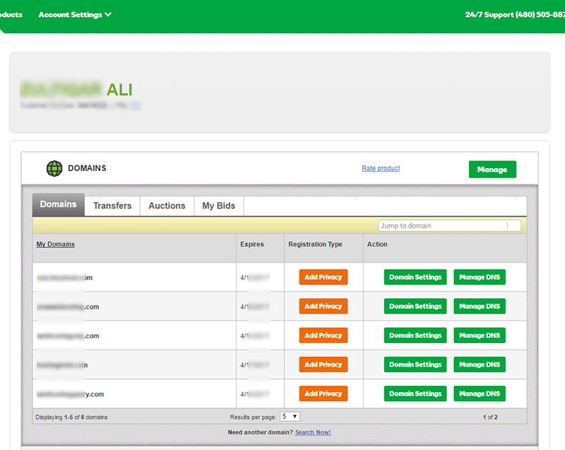 godaddy-account-dashboard